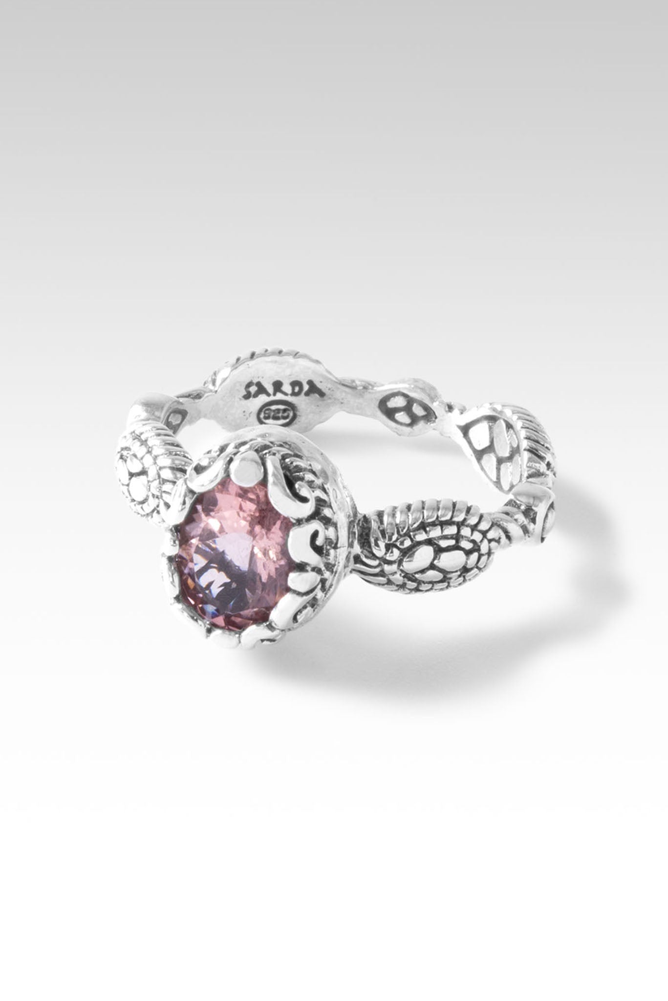Live in Peace Ring™ - Rose Gold Morganite Ring for Women, Elegant & Dainty Jewelry Gift for Her, Perfect for Weddings, Anniversaries & Everyday Wear
