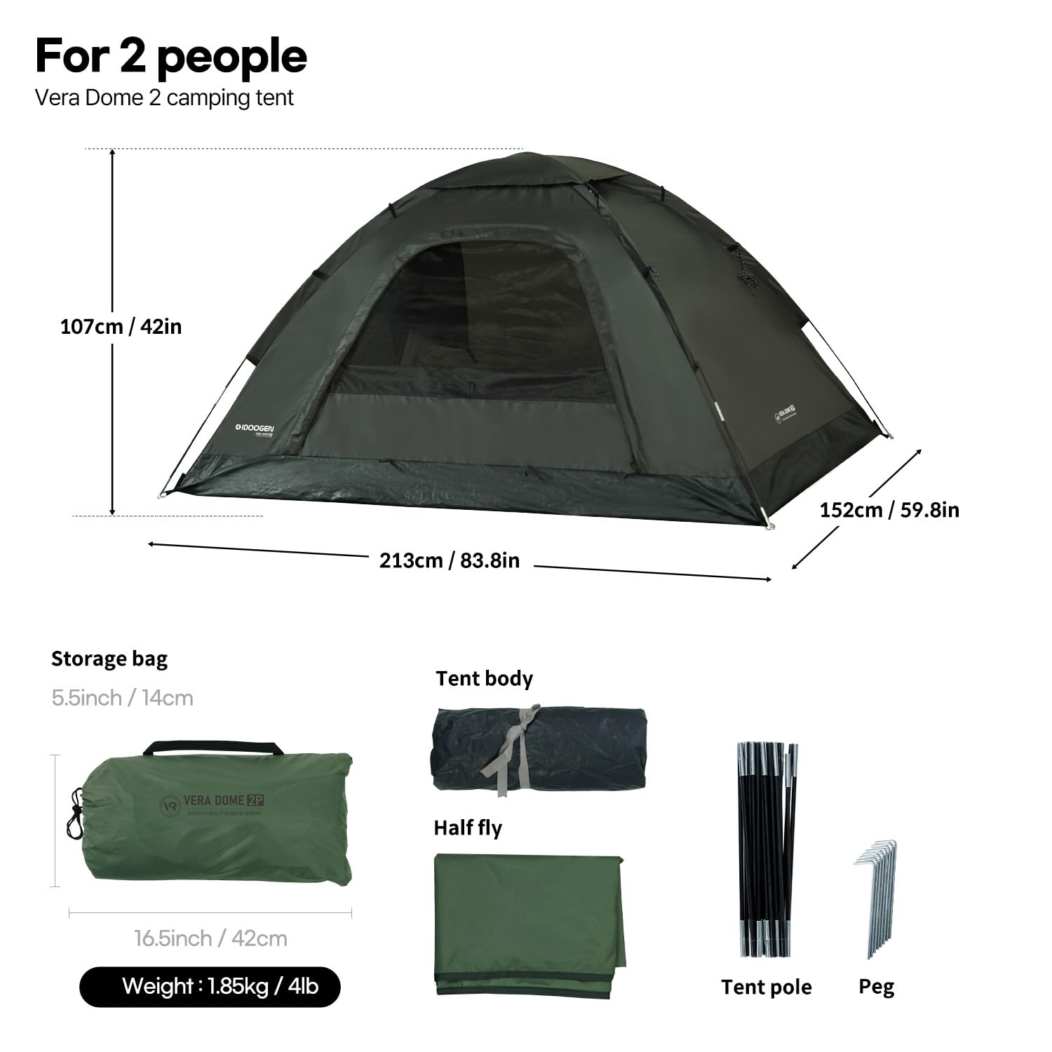 2-3 Person Instant Pop Up Tent for Camping - 60 Second Easy Setup, Waterproof Dome Tent for Outdoor Adventures, Beach Trips & Travel | Perfect for Backpacking, Family Camping & Weekend Getaways