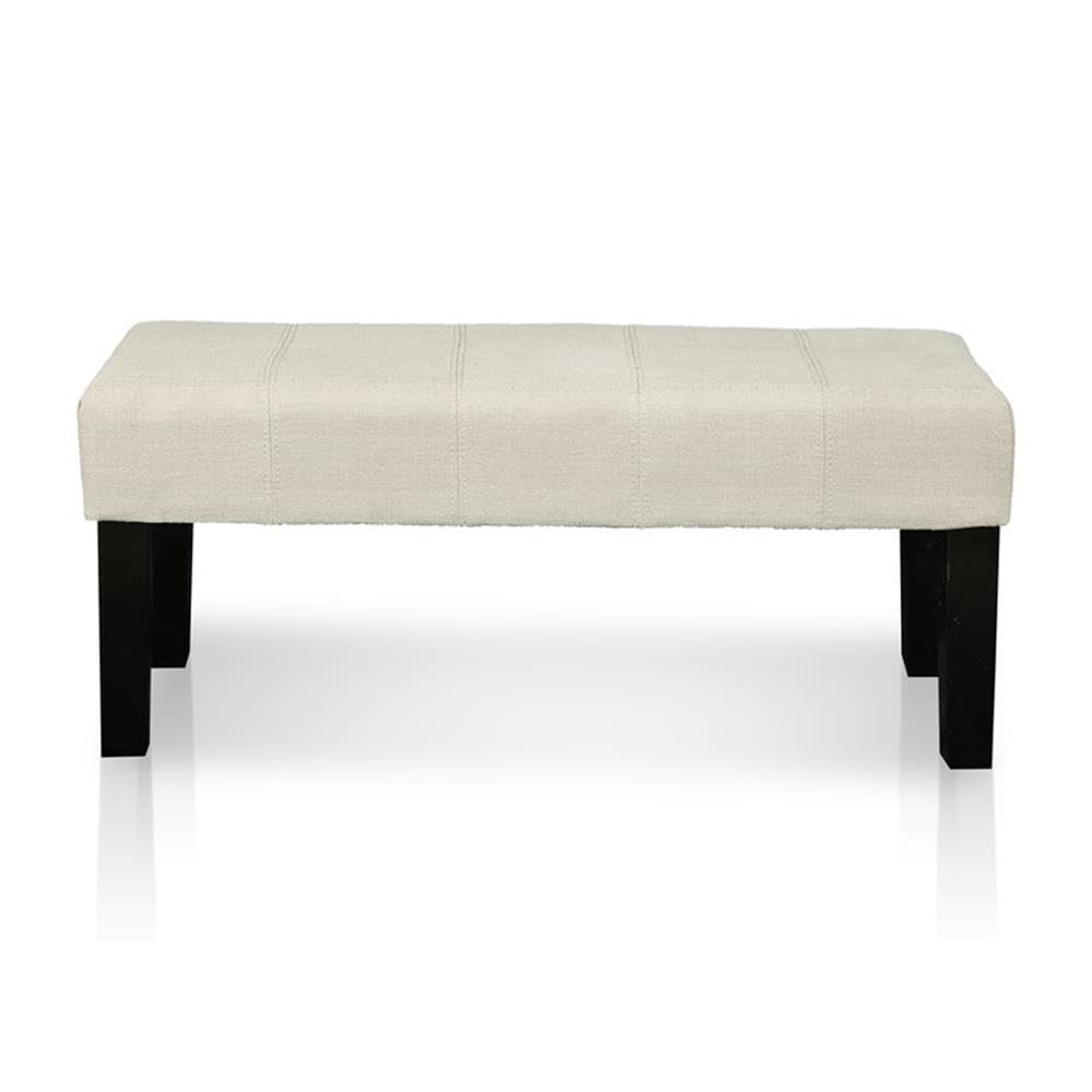 Brandie Upholstered Accent Bench in Ivory by Furniture of America - Perfect for Entryway, Bedroom or Living Room Seating