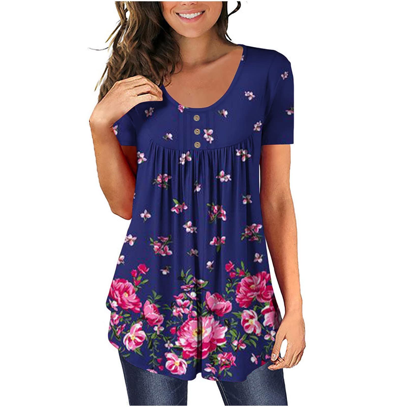 90s Vintage Loose Fit Blouse Tunic Shirts for Women - Casual Ruffle Shirts with Flowy Silhouette | Perfect for Boho Outfits, Layering & Everyday Wear