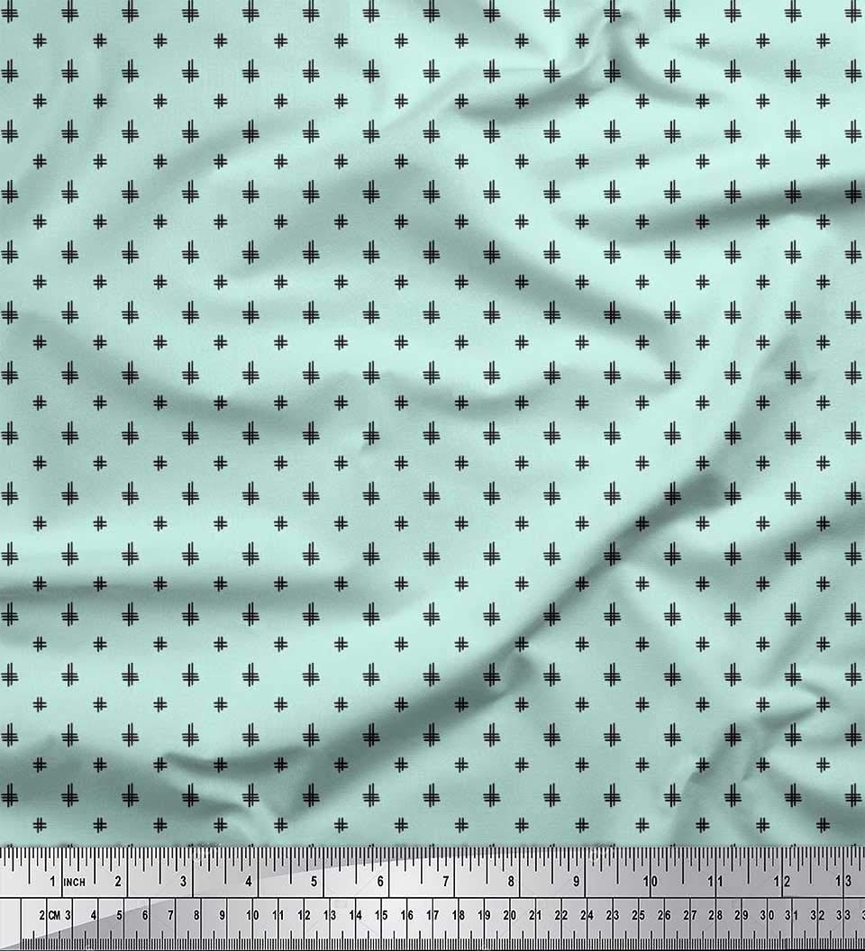 Soimoi Moss Georgette Brown Fabric by The Yard - 42 Inch Wide Geometric Print Fabric for DIY Crafts, Dresses & Home Decor - Unique Hash Sign Design Printed Fabric for Sewing Projects
