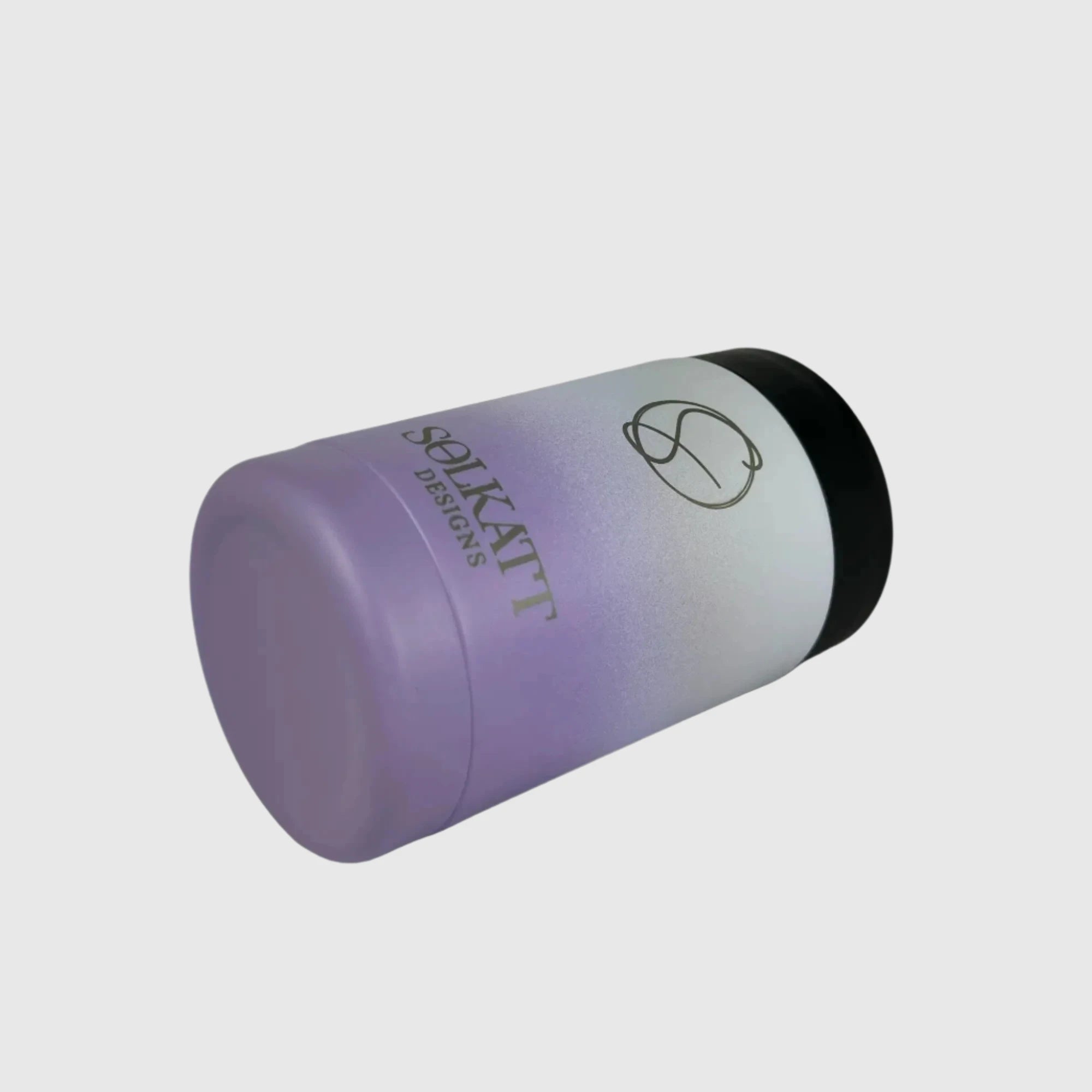 Lavender Lilac Stubby Cooler - Ombre Style Insulated Stainless Steel Beer Can Holder for Outdoor Picnics, BBQs & Beach Parties
