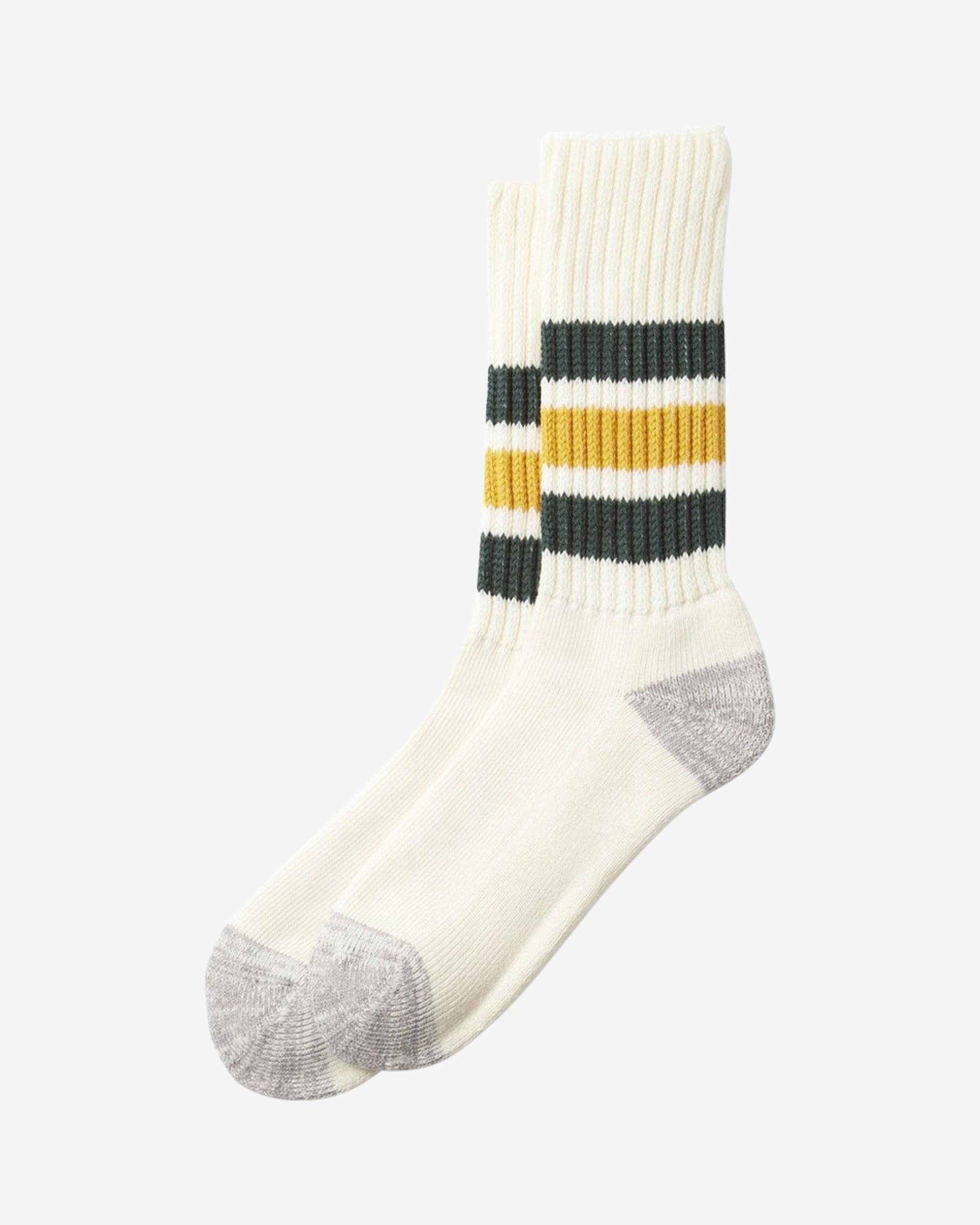 RoToTo Ribbed Yellow and Purple Striped Socks for Women & Men - Comfortable Cotton Blend Casual Socks for Everyday Wear, Sports, and Fashion Outfits