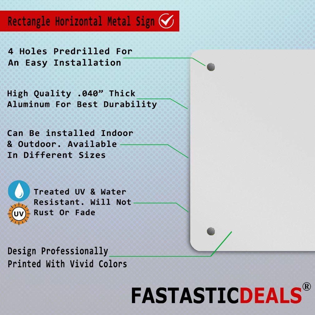 Aluminum Horizontal Metal Sign - Multiple Sizes (24x18 Inches) Weatherproof Garbage Security & Recycling Labels - Durable Red Trash Signs for Streets, Parks & Public Areas - Perfect for Waste Management & Eco-Friendly Awareness Campaigns