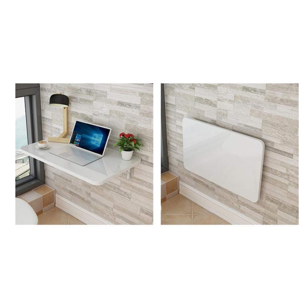 Foldable Wall Mounted Table - Space Saving Dining Desk & Computer Workstation for Small Spaces (Yellow, 40cm/50cm Width) - Perfect for Apartments, Dorms & Home Offices