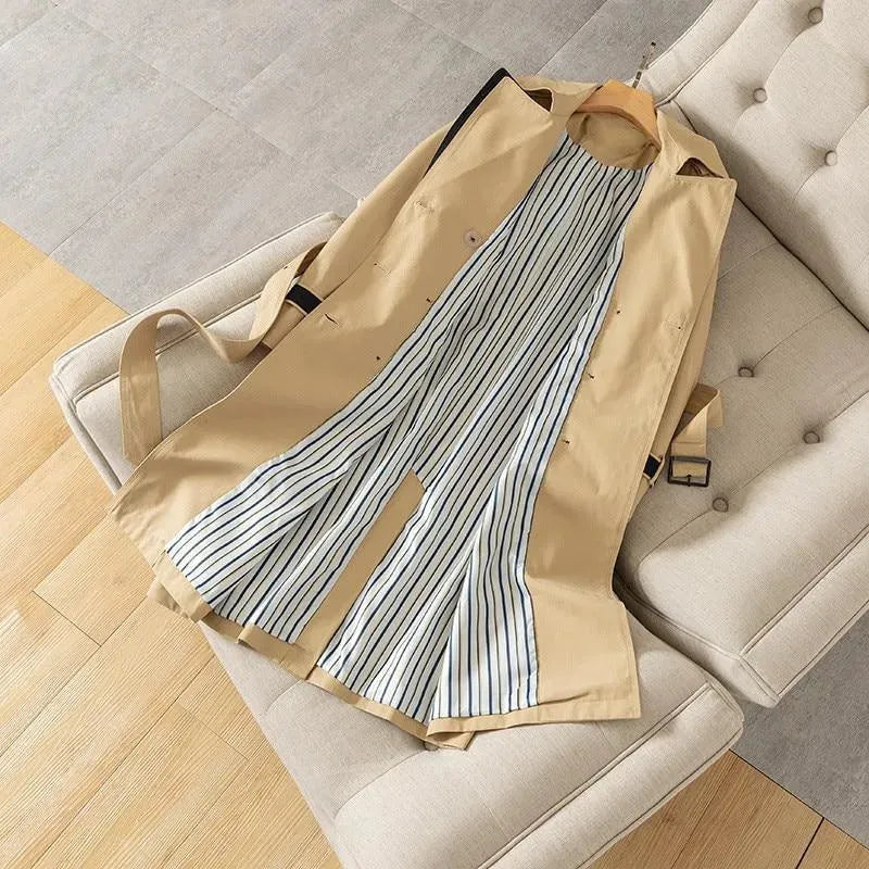 Stylish Miami Trench Coat for Women - Waterproof Long Coat with Belt | Perfect for Spring Fashion, Office Wear & Rainy Days