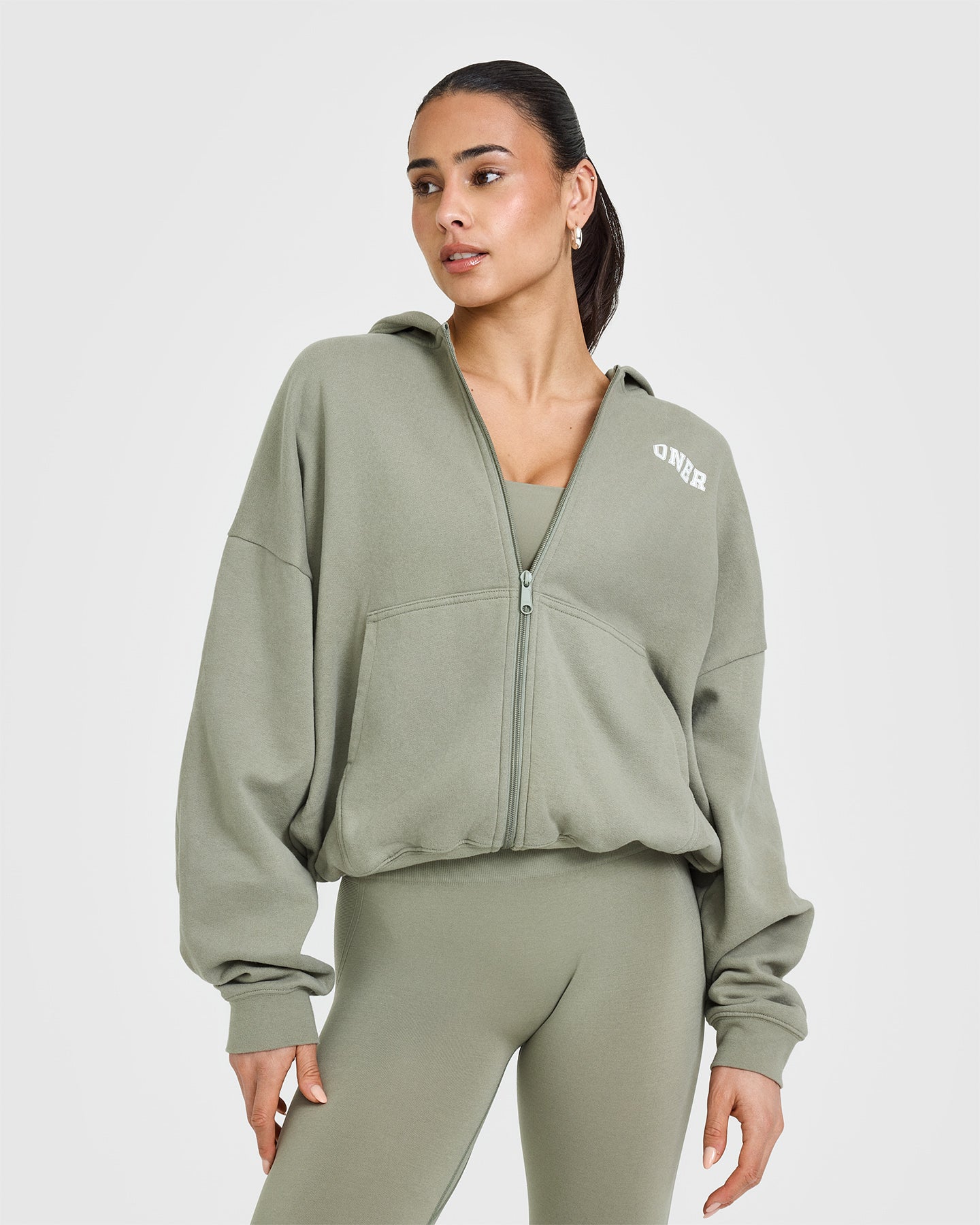 Soft Sage Green Mid-Weight Zip-Up Hoodie for Men & Women - Cozy Fleece Pullover for Casual Wear, Gym, and Outdoor Activities