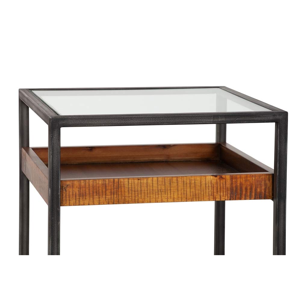Hudson Shadow Box End Table - Modern Wooden Nightstand with Storage Shelf for Bedroom, Living Room - Perfect for Storing Books, Lamps & Decor