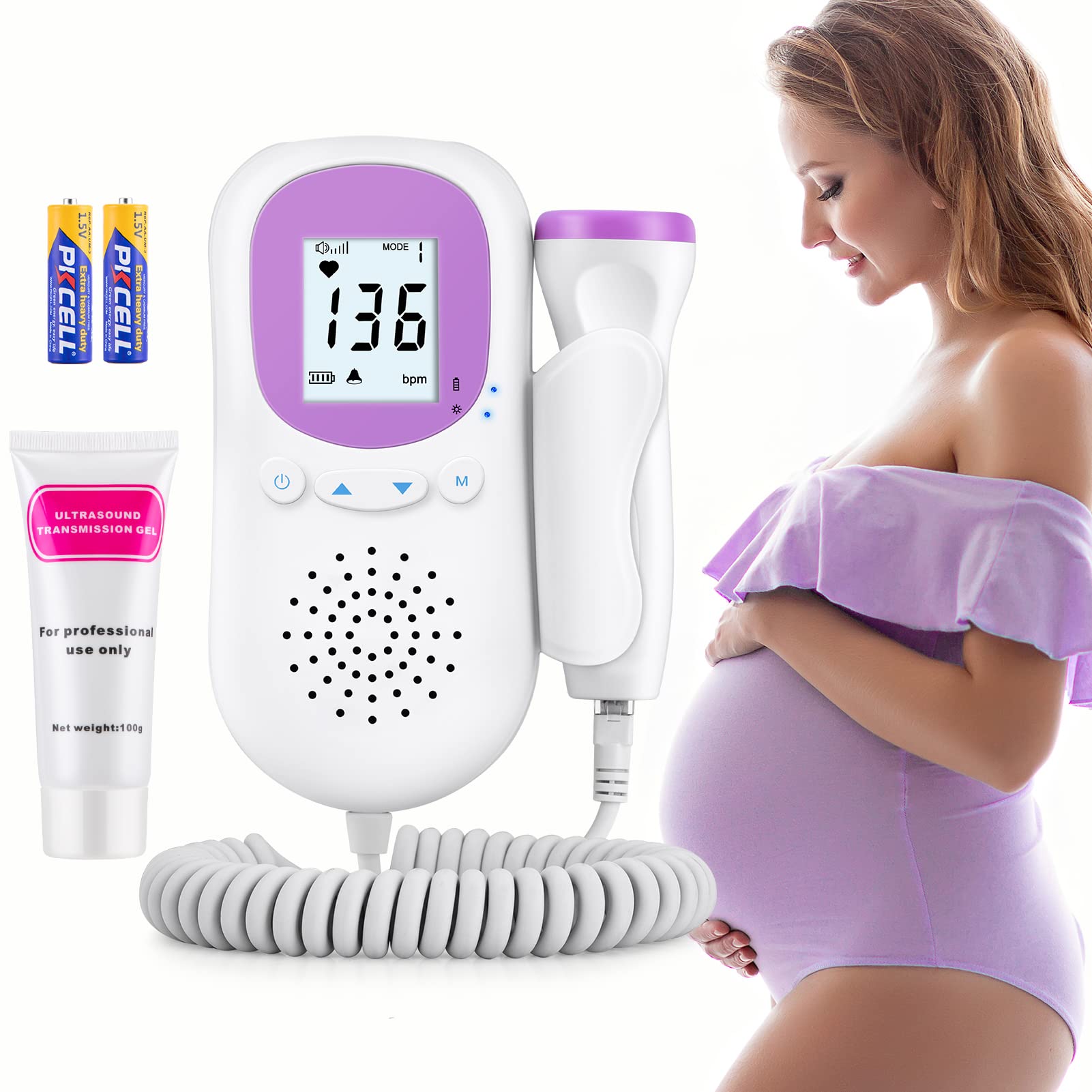 Portable Fetal Doppler Heart Rate Monitor for Pregnancy - Home Use Baby Heartbeat Tracker with LCD Display | Perfect for Expecting Mothers & At-Home Prenatal Care