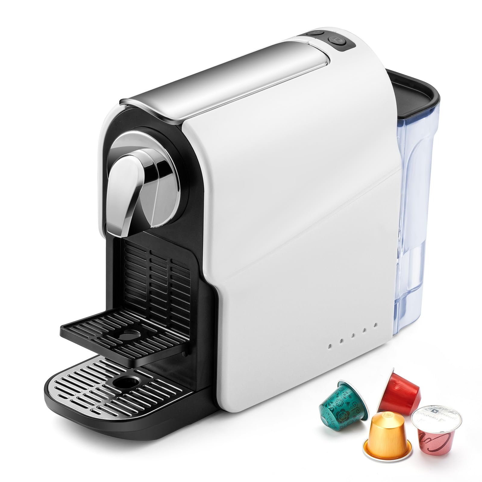 Premium Espresso Pod Machine for Home - Compact Capsule Coffee Maker Compatible with Nespresso Original Pods, 20 Bar High Pressure Pump, 22oz Removable Water Tank, Adjustable Cup Tray, 1350W - Perfect for Small Kitchens, Offices & Morning Coffee Rituals