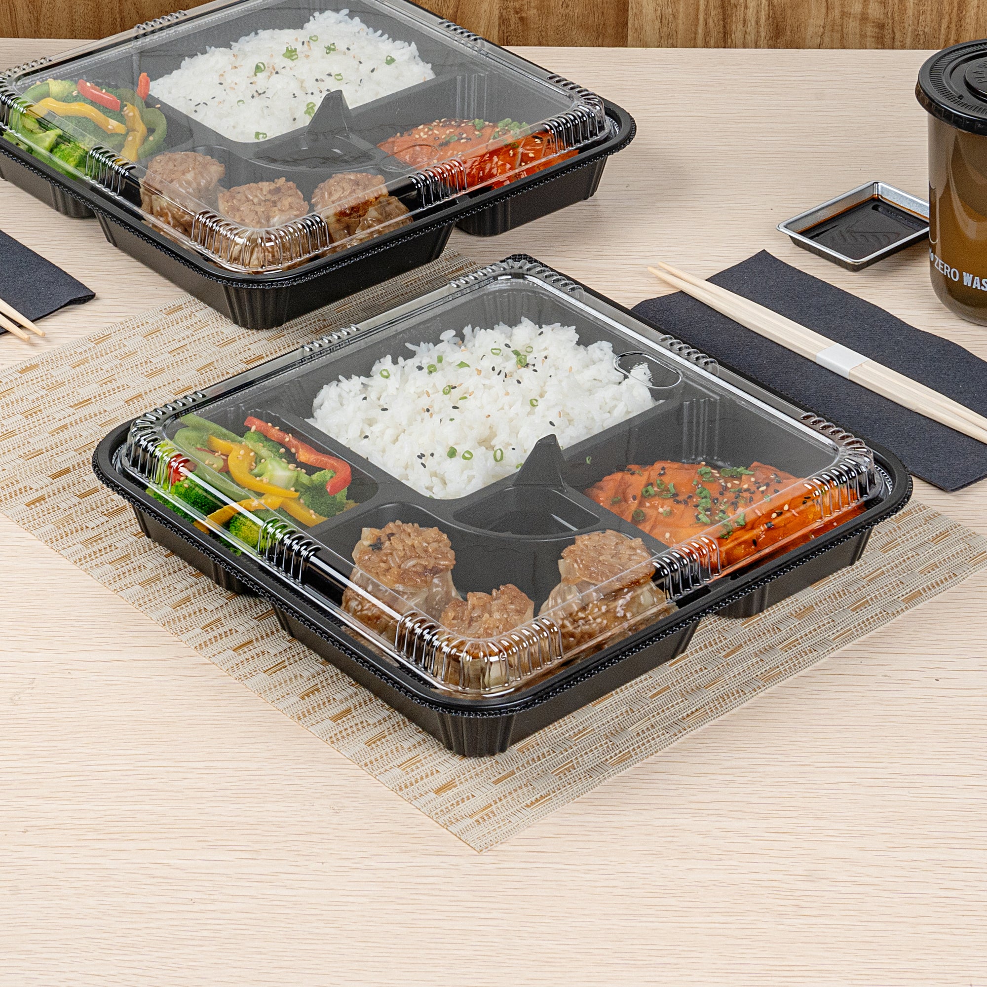 Bento Tek Square Clear Plastic Lid - Fits 40 oz Bento Box (50-Pack) | Microwave & Dishwasher Safe | Perfect for Meal Prep, School Lunches & Office Food Storage