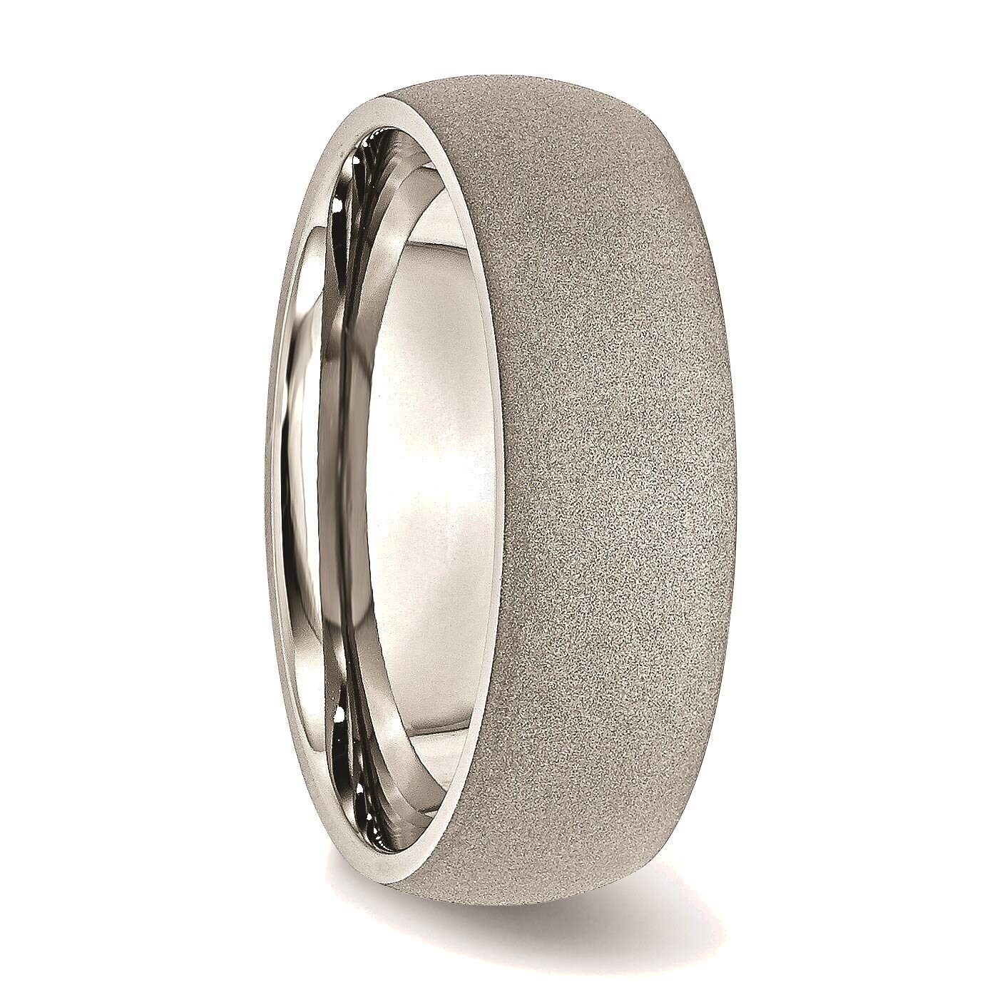 Bonyak Stainless Steel 7mm Stone Finish Band Ring - Size 9 | Durable Wedding Band, Anniversary Gift & Everyday Jewelry for Men & Women