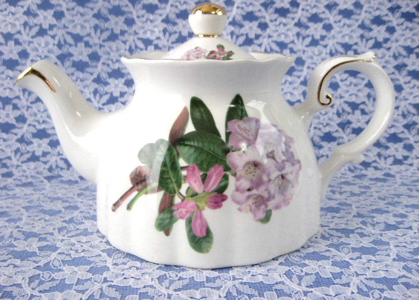 Royal Patrician Rhododendron Teapot - Elegant Pink and Mauve English Azaleas Design for Afternoon Tea Party | Perfect for Garden Tea Parties, Bridal Showers & Vintage Collections