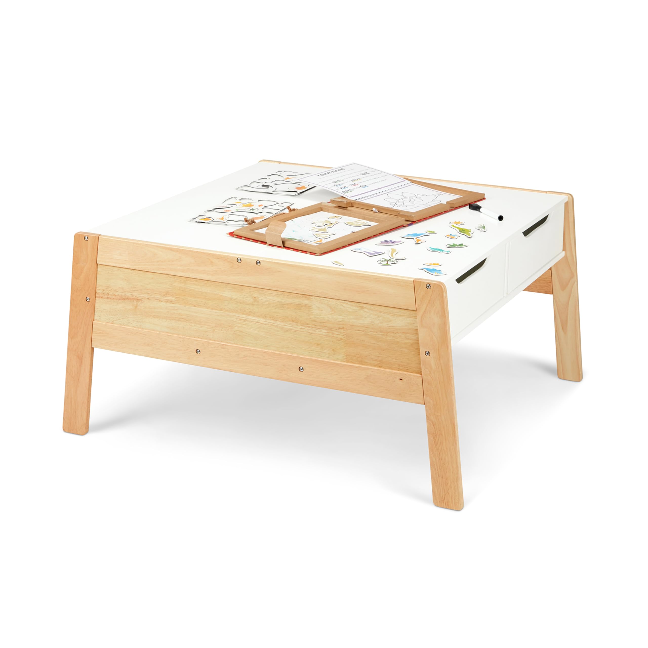 Melissa & Doug Wooden Kids Art & Activity Table with Storage Bins - Durable Wooden Play Table for Toddlers, Arts & Crafts, Learning Activities - Perfect for Playrooms, Daycares & Preschools