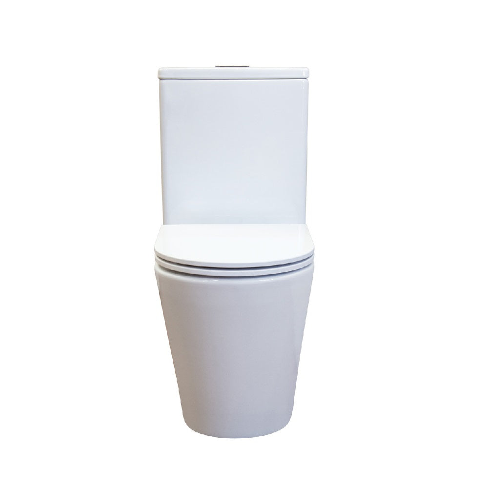 Fienza K014B 2 Isabella Slim Seat S Trap 160 230mm White Toilet Suite - Compact Bathroom Solution for Small Spaces & Modern Homes