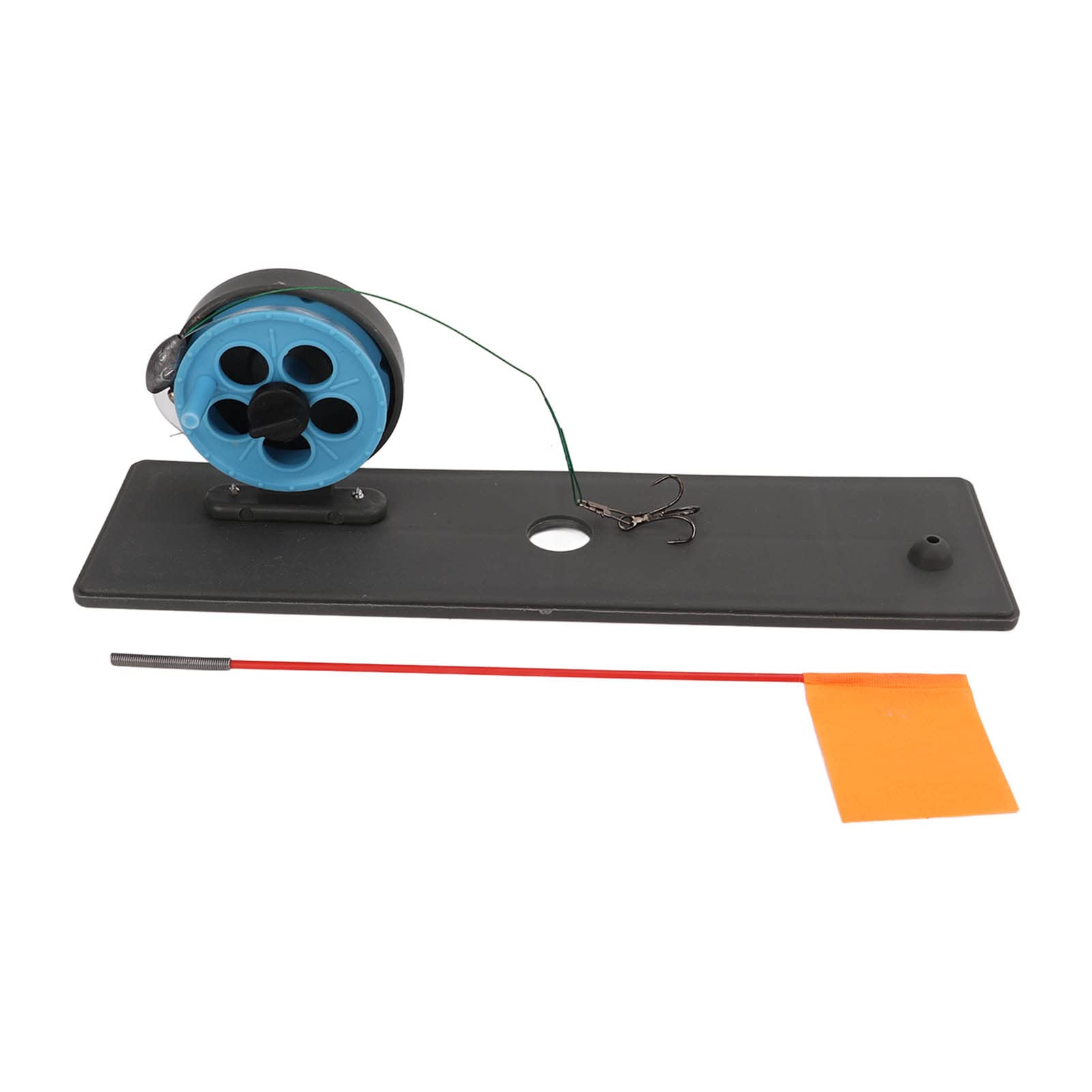 Ice Fishing Tip Up with Flag - Portable Ice Fishing Rod Reel Combo Kit for Winter Fishing - Floating Base for Easy Detection - Perfect for Lake, Pond, and River Ice Fishing Adventures