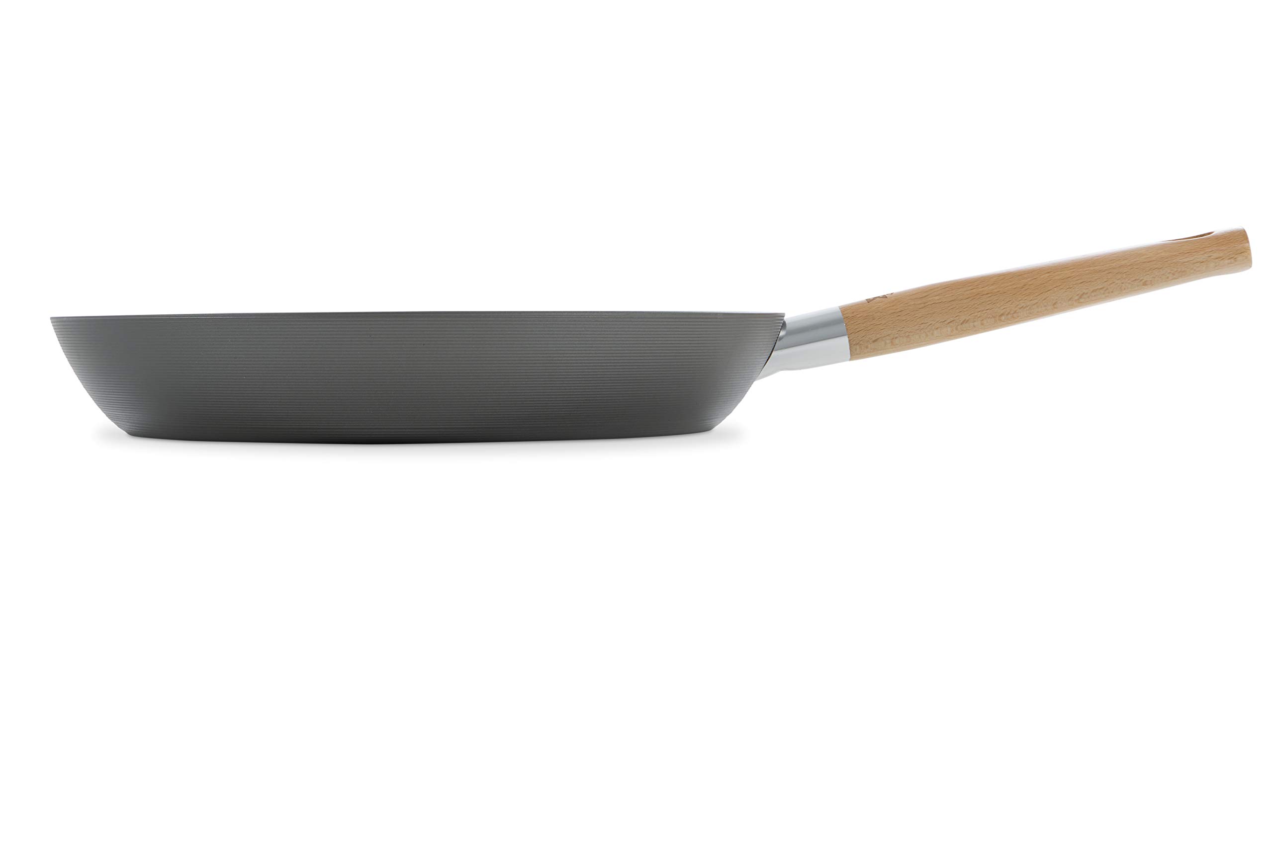 Premium 12-Inch Carbon Steel Frying Pan - Natural Gray Non-Stick Skillet for Professional & Home Cooking | Perfect for Searing, Frying & Sauteing