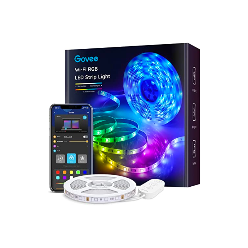 Govee Smart WiFi LED Strip Lights 5M - 16.4ft RGB Color Changing, App & Voice Control, Music Sync for Bedroom, Party, Gaming Room Decoration