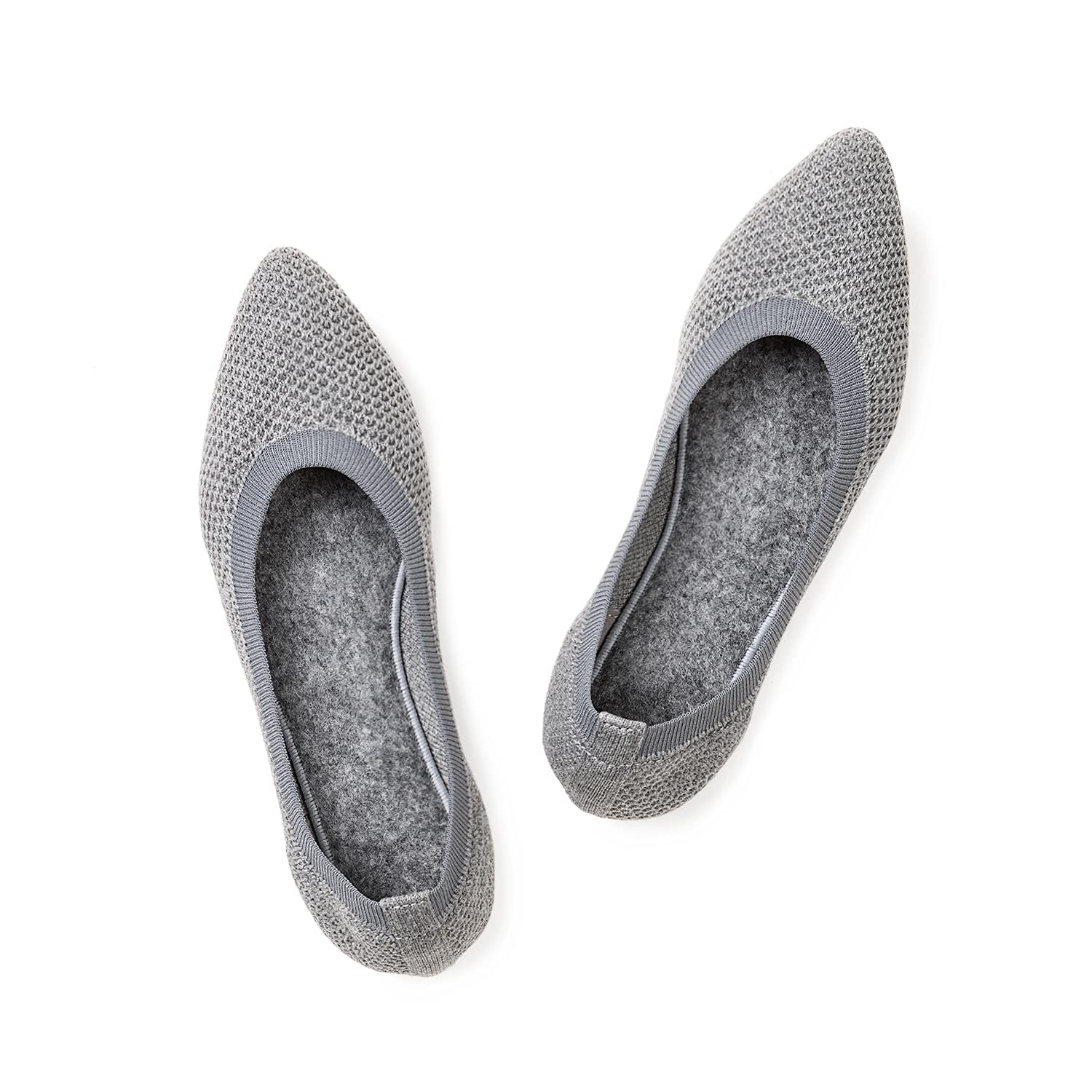 Frank Mully Women's Pointed Toe Flats - Comfortable Knit Slip-On Ballet Shoes with Low Wedge for Women | Perfect for Office, Casual Wear & Daily Comfort