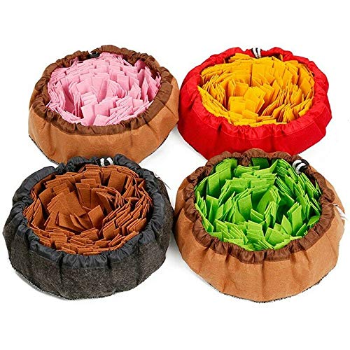 **Interactive Pet Snuffle Mat for Dogs & Cats - Slow Feeding Bowl Mat with Fun Game Design - Encourages Natural Foraging Skills & Reduces Boredom - Safe & Leak-Proof for Mess-Free Play (Brown-Green) - Perfect for Mealtime Enrichment & Mental Stimulation**