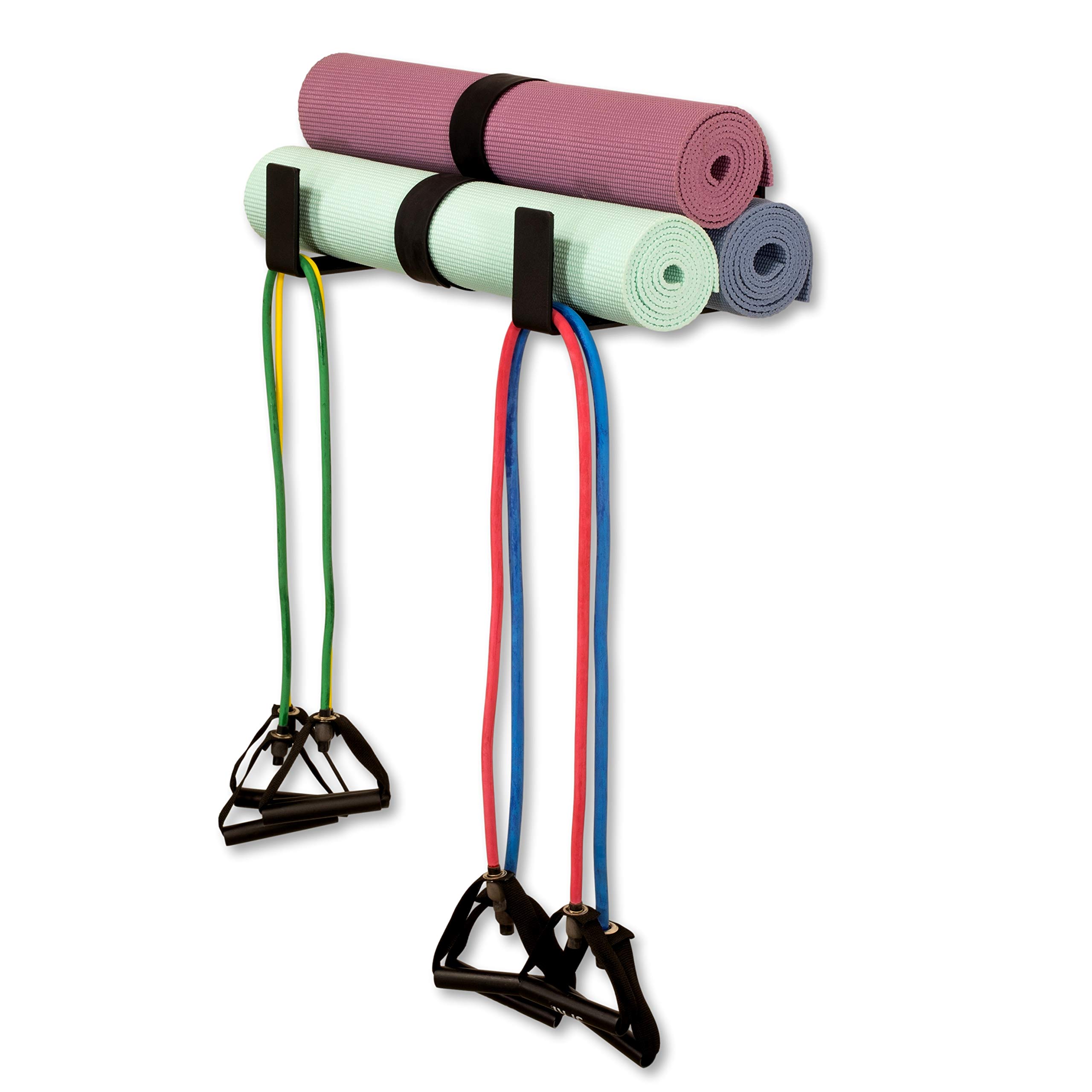 StoreYourBoard Yoga Mat Storage Rack - X-Large Wall Mount Organizer for 3 Exercise Mats & Foam Rollers | Space-Saving Fitness Gear Holder for Home Gym, Yoga Studio & Workout Room Organization