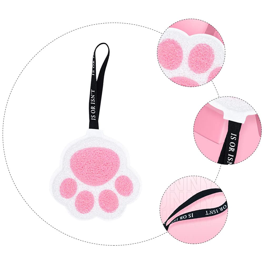 Cat Paw Shaped Bath Sponge - Soft Body & Face Cleansing Pads for Shower, Spa & Skin Massage - Exfoliating & Gentle Skin Care for Women & Men - Perfect for Daily Bath, Relaxation & Gift Giving