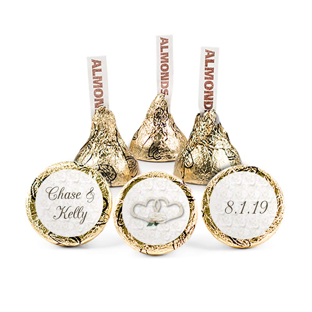 Custom Wedding Stickers for Hershey's Kisses (108-Pack) - Elegant Bridal Shower & Wedding Favors - Perfect for Candy Buffets, Table Decorations & Party Favors