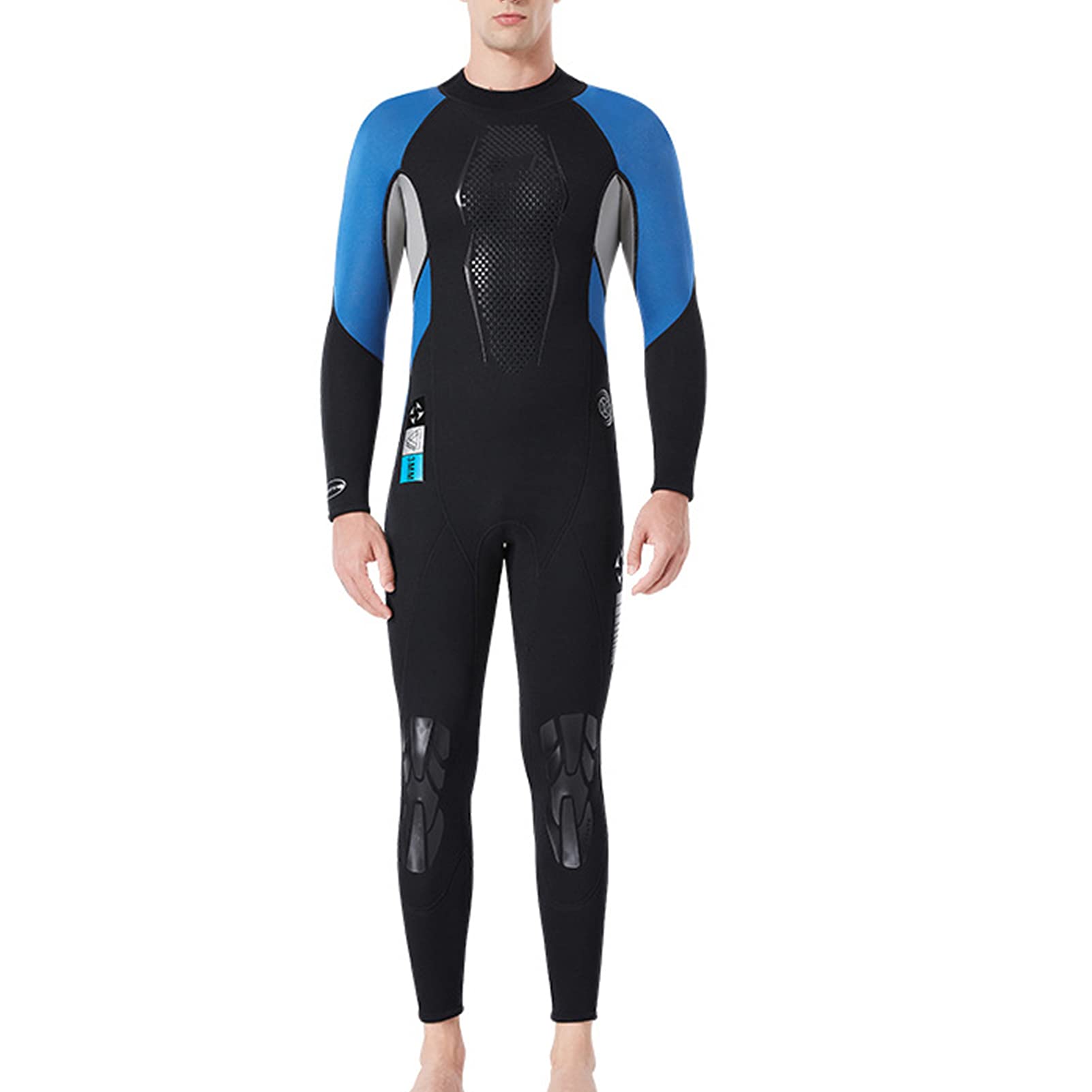 3mm Neoprene Full Wetsuit for Men - Scuba Diving, Surfing & Swimming with Long Sleeves & Back Zip - Keeps Warm in Cold Water - Perfect for Snorkeling, Kayaking & Water Sports Adventures