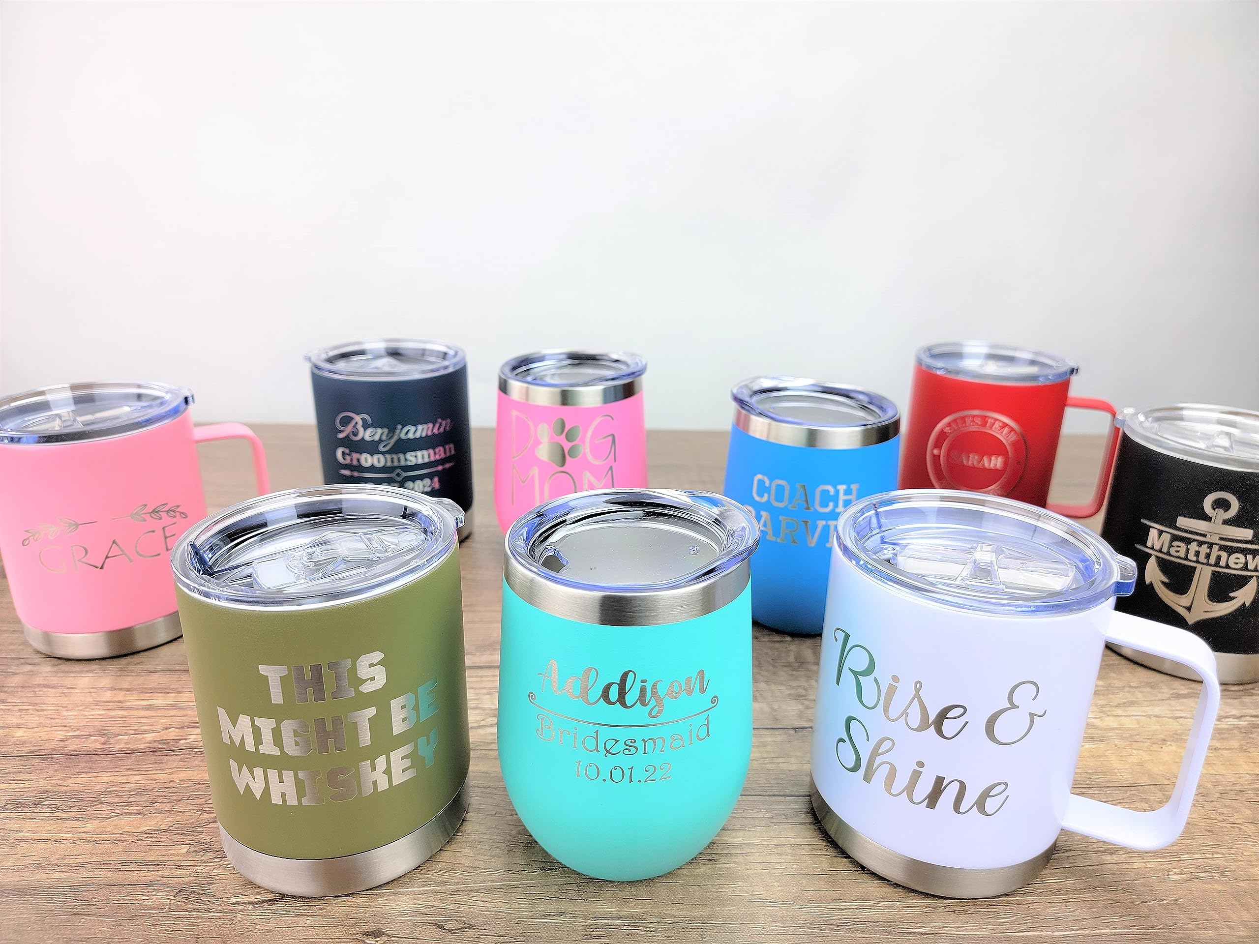 Custom Personalized 20oz Black Insulated Tumbler Cup with Laser Engraving - Perfect for Coffee, Gifts & Outdoor Activities