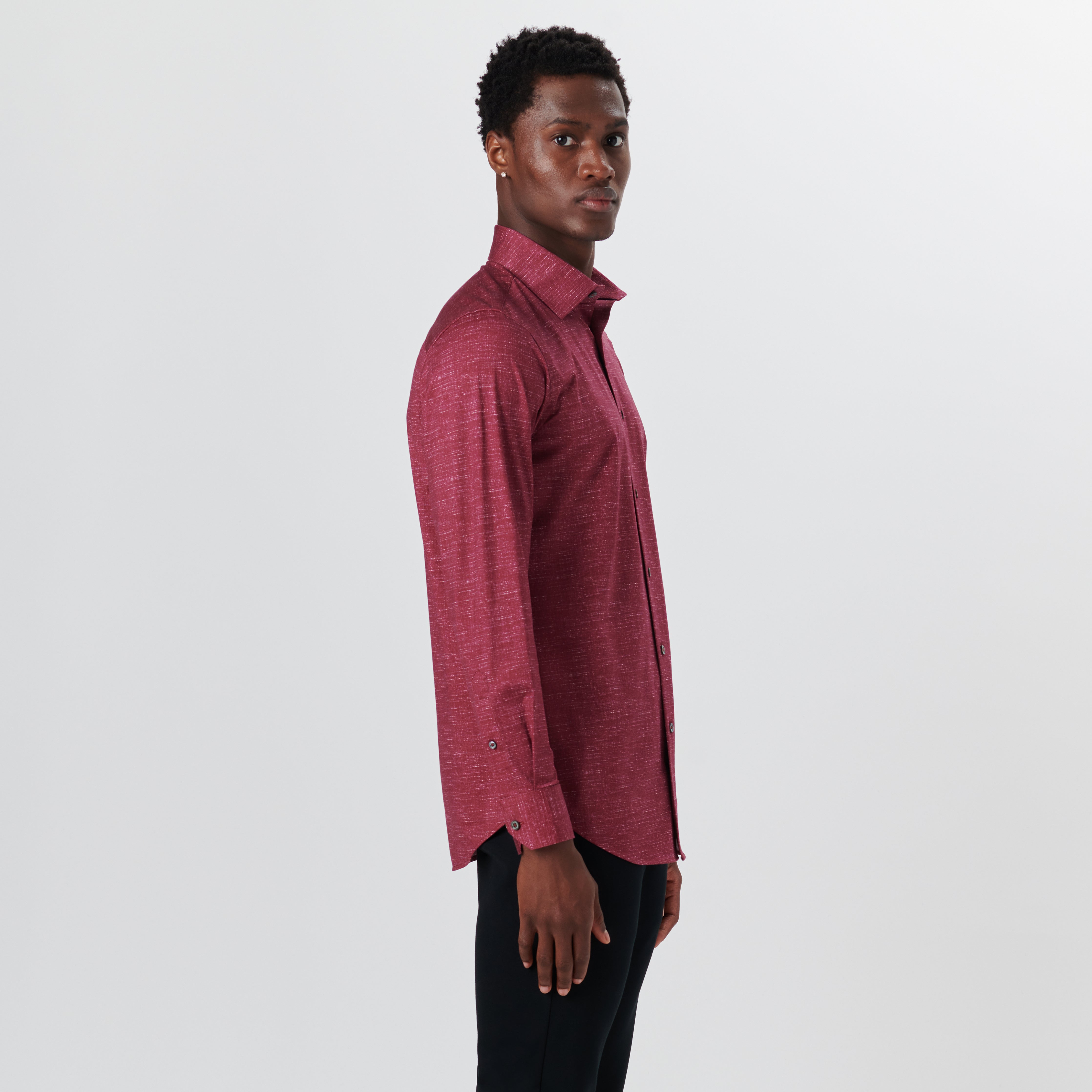 JAMES Chambray Print OoohCotton Shirt for Men - Soft & Comfortable Casual Button Down Shirt - Perfect for Office, Date Night & Weekend Outings