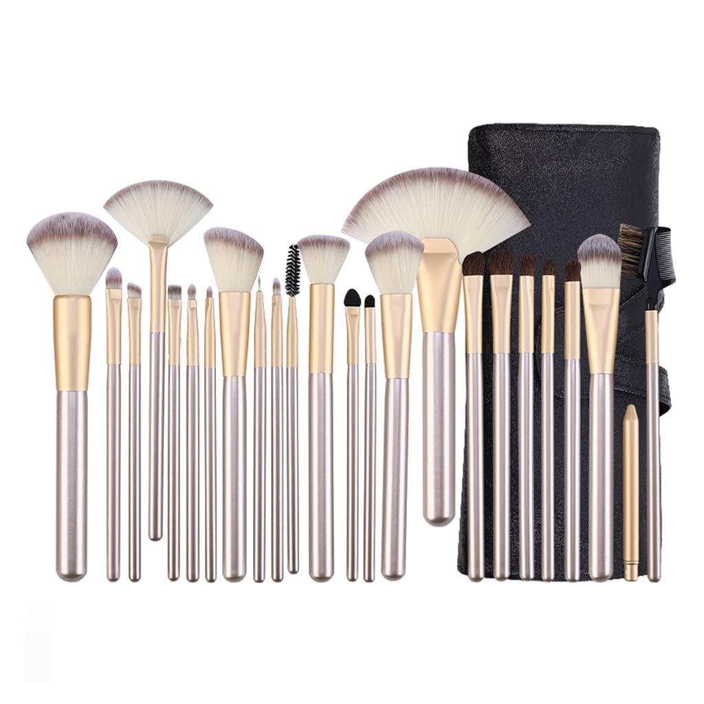 24-Piece Professional Makeup Brush Set - Soft Foundation, Powder, Blush & Eyeliner Brushes with Travel Pouch | Perfect for Everyday Makeup, Contouring & On-the-Go Beauty