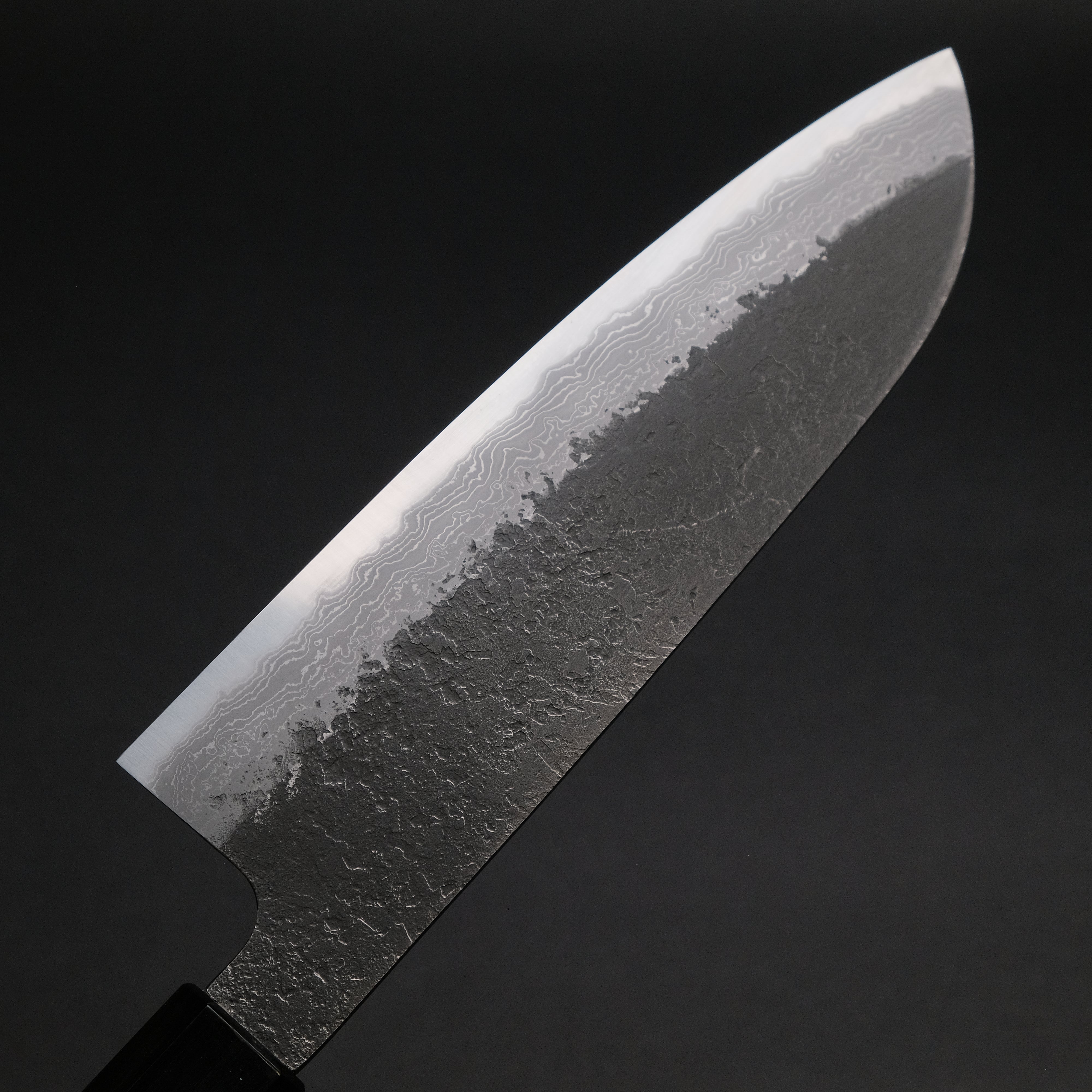 Premium Ajikataya White #2 Nashiji Damascus Santoku Knife 180mm - Olive Wood & Buffalo Horn Handle (#51) - Perfect for Sushi, Vegetables & Meat Cutting - Japanese Chef's Kitchen Essential