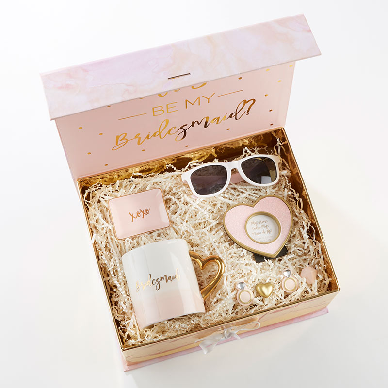 Will You Be My Bridesmaid Gift Box Set - Elegant Pink & Gold Proposal Kit for Wedding Party - Perfect for Bridal Shower, Bachelorette Party & Proposal Gifts