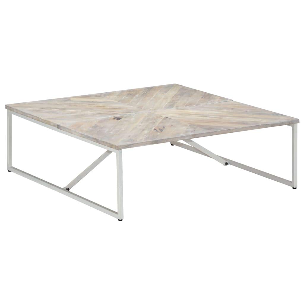 FAMIROSA Solid Mango Wood Coffee Table 43x43x14 - Living Room Centerpiece