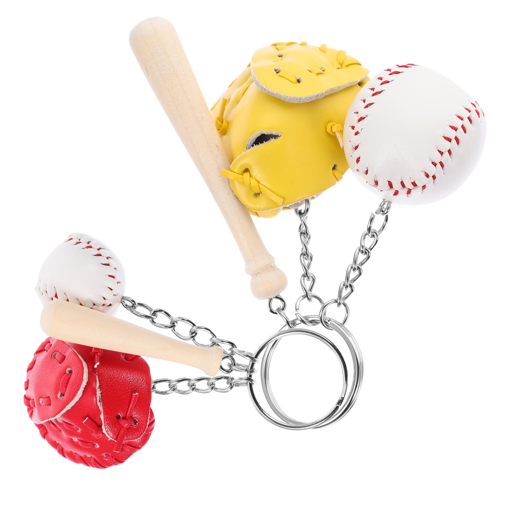 Baseball Keychain 2pcs - Softball Key Ring for Women & Sports Fans - Gift for Players