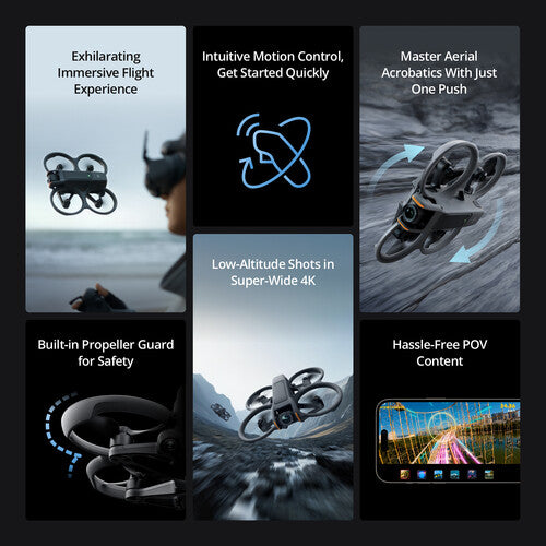 DJI Avata 2 Fly More Combo with 3 Batteries - FPV Drone Kit for Aerial Photography & Cinematic Shots | Perfect for Travel Vlogging, Adventure Sports & Professional Filmmaking