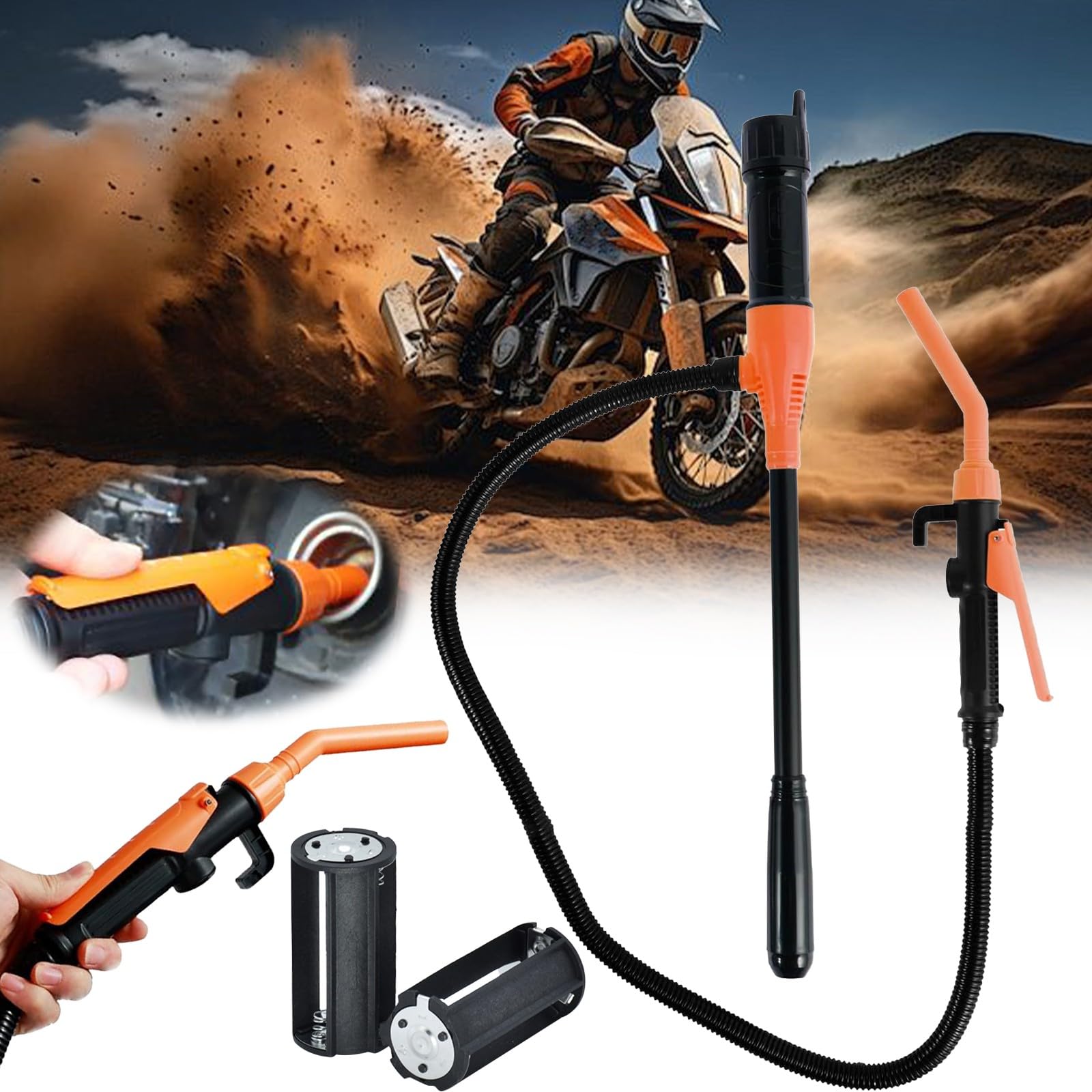 2024 New Portable Battery Pump - Electric Siphon Pump for Gas, Fuel, Diesel & Water Transfer | Rechargeable Battery Operated | Easy to Use Hand Fuel Pump | Ideal for Emergency, Camping, RV & Home Use