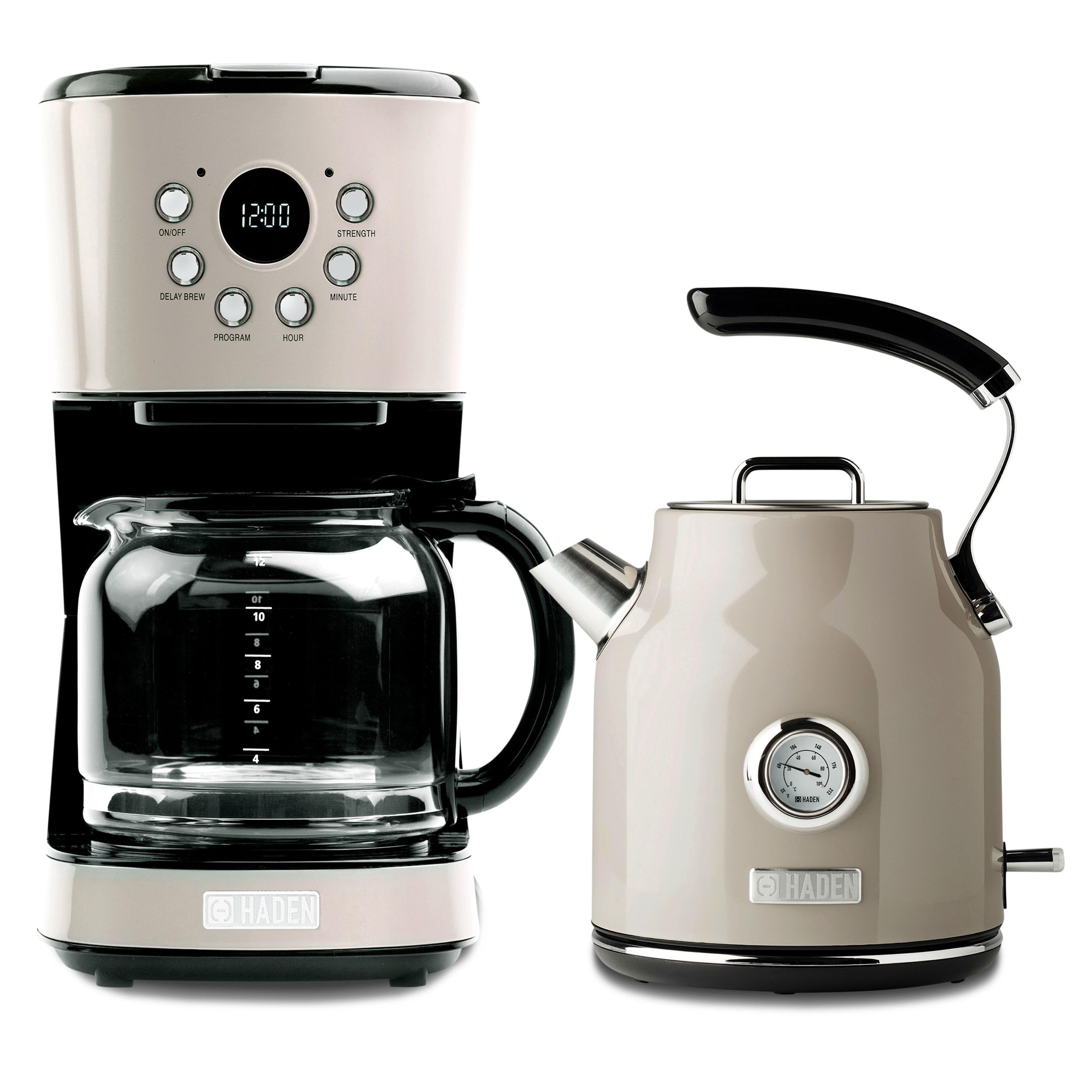 HADEN 12 Cup Drip Coffee Maker with Stainless Steel Electric Kettle - 1.7L Fast Boiling Water Kettle for Coffee, Tea & Hot Beverages - Perfect for Home, Office & Kitchen Use