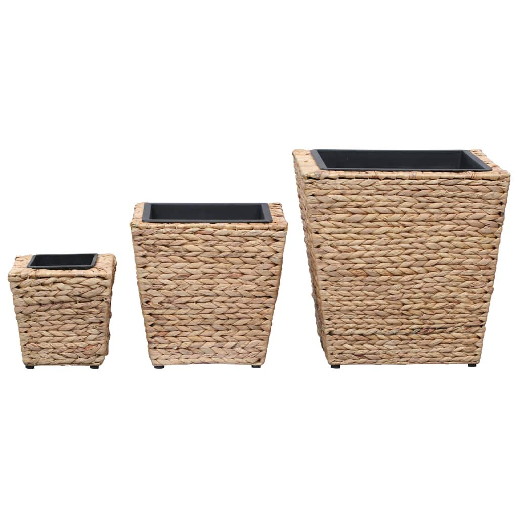 3-Piece Water Hyacinth Garden Raised Beds & Flower Pots - Durable Outdoor Garden Supplies for Planting Vegetables, Herbs & Flowers (Perfect for Patio, Balcony & Backyard Gardening) - Fast Shipping