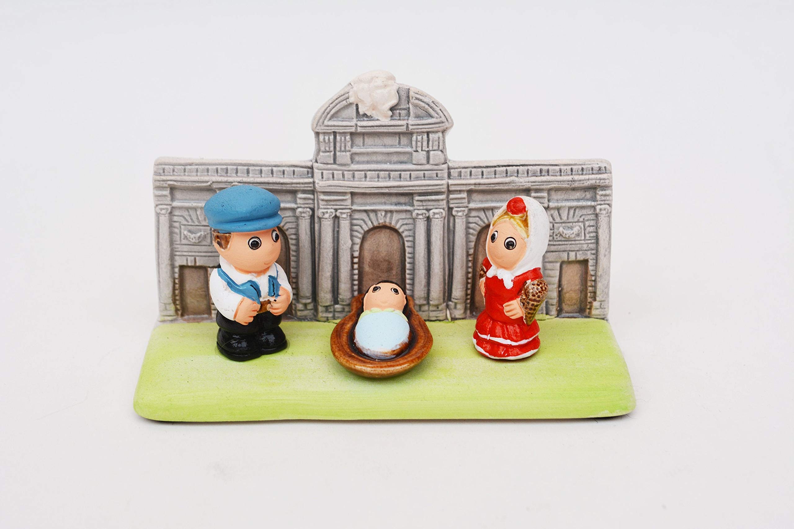 Handmade Clay Nativity Scene - Puerta de Alcalá Christmas Decoration - 3.5