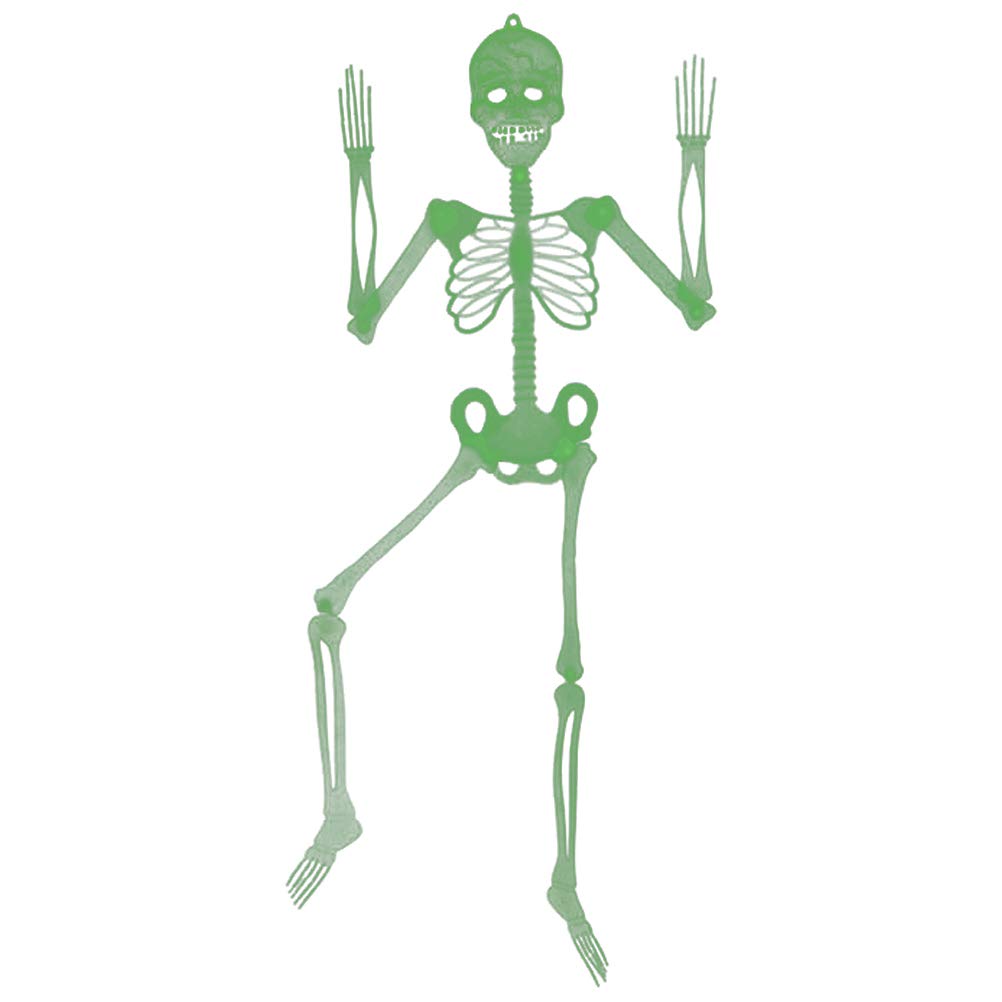Glow in the Dark Halloween Skeleton Decorations - Realistic Luminous Ghost Skeleton Props for Spooky Party, Haunted House, and Outdoor Yard Decor (White)