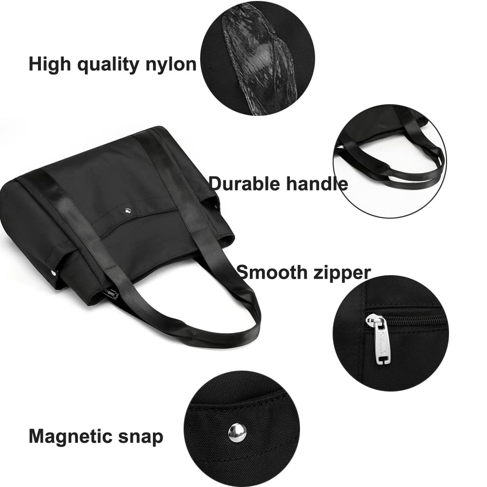 Stylish Nylon Tote Bag for Women - Lightweight Casual Handbag with Multiple Pockets & Top Handle - Perfect for Work, Shopping, Travel & Daily Use