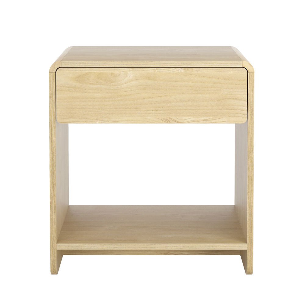 Modern Pine Bedside Table with Drawer and Open Shelf - Perfect for Bedroom Storage and Nightstand Organization