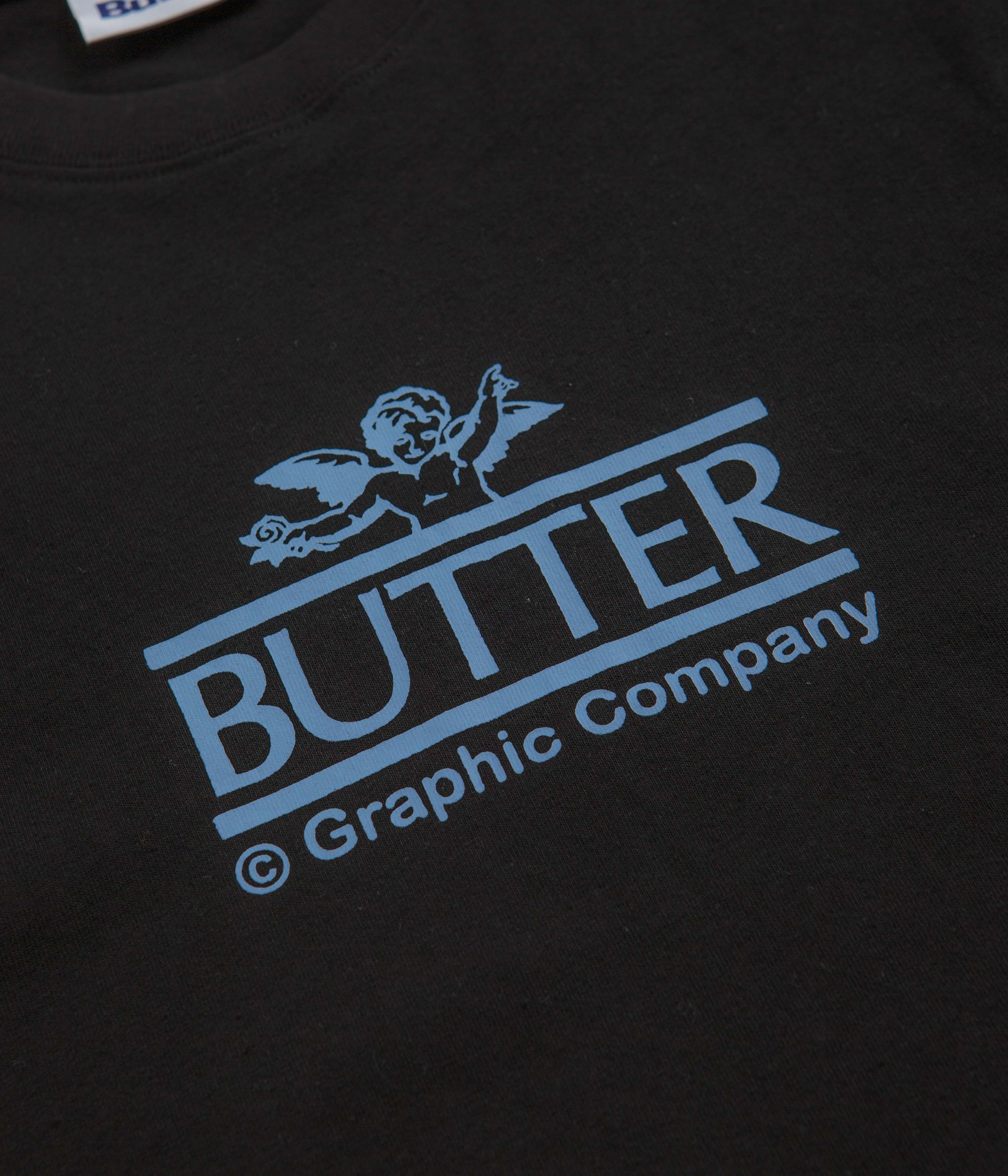 Butter Goods Cherub Graphic T-Shirt for Men - Black Cotton Tee - Casual Streetwear for Everyday Wear