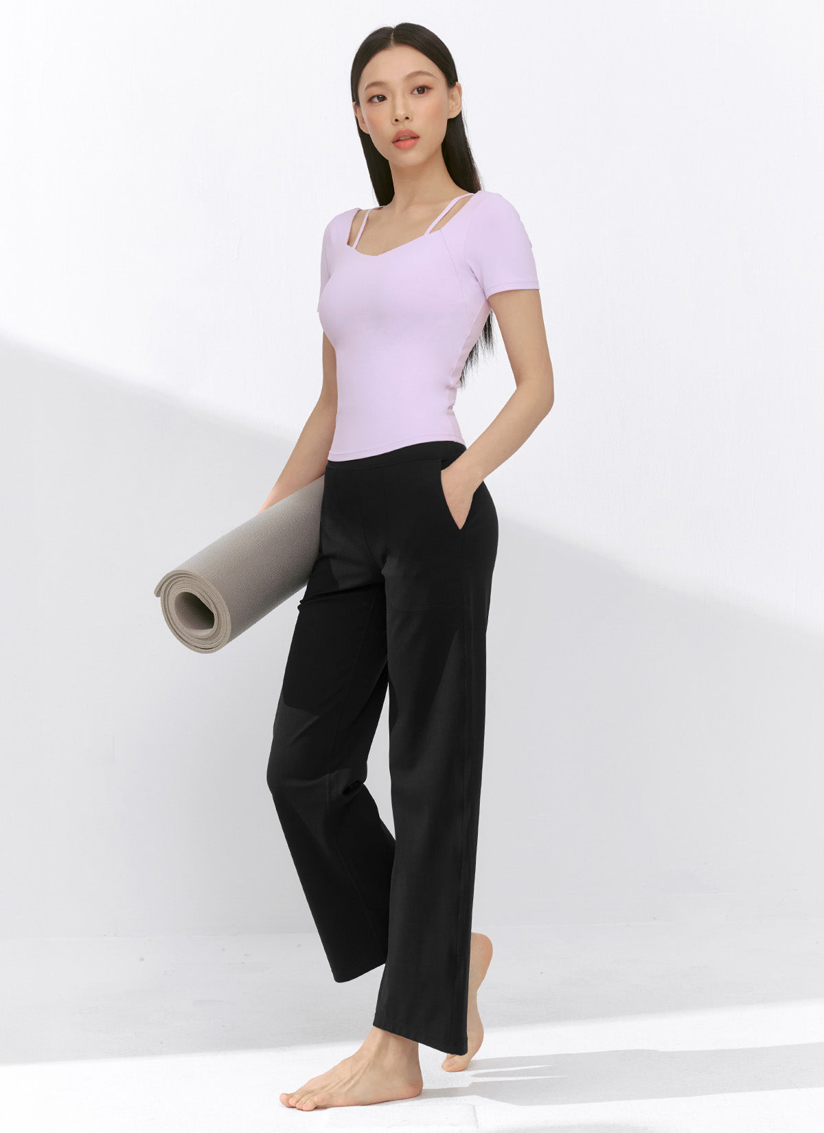 Black Label Power Rise Pocket Wide Leggings - High Waisted Yoga Pants with Side Pockets for Women | Perfect for Workouts, Running, Gym & Lounge Wear