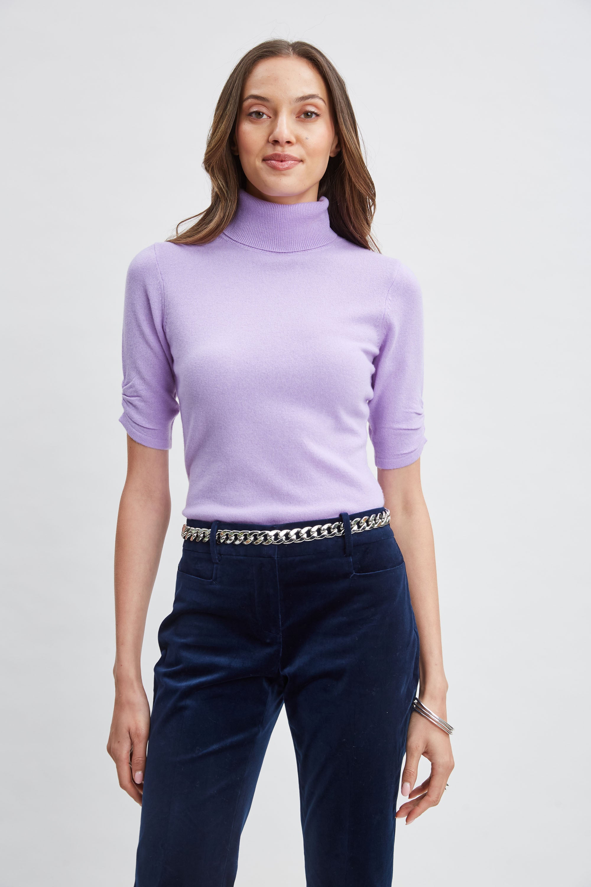 Luxury Cashmere Wool Short Sleeve Sweater for Women - Soft & Comfortable Knit Top for Casual Wear, Office & Date Nights