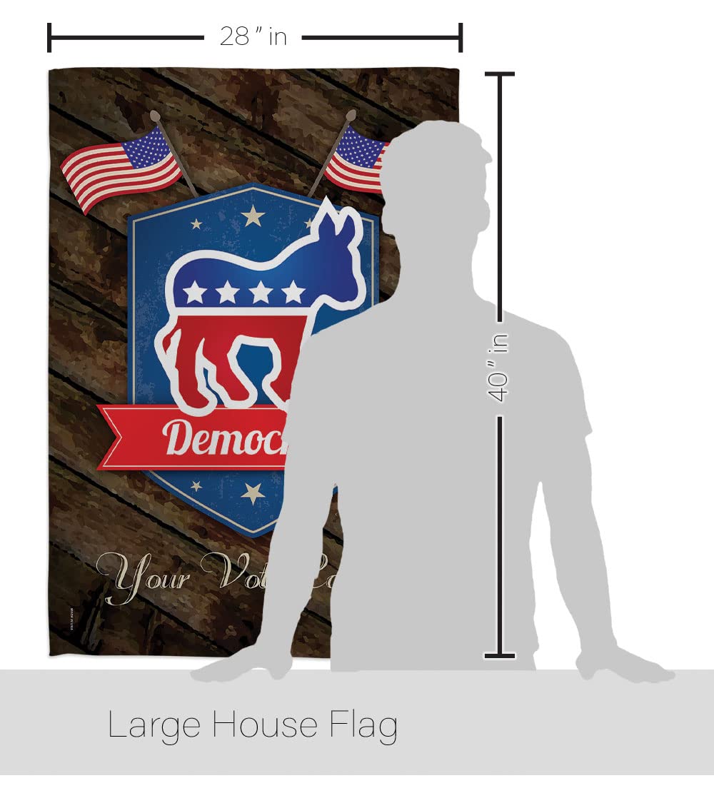 Democrats Patriotic House Flag Set 28x40 with Flagpole - Outdoor Decor