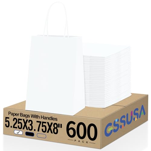 White 5.25x3.75x8 Inch 600Pcs
