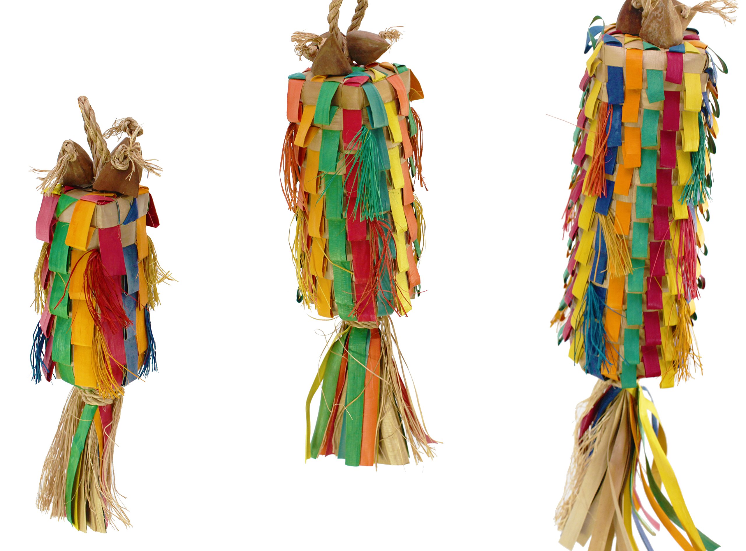 Small Straight Pinata Bird Toy Cage - Foraging Chew Shredder Enrichment Toy for Parrots, Cockatiels & Conures - Perfect for Mental Stimulation & Beak Exercise in Bird Cages