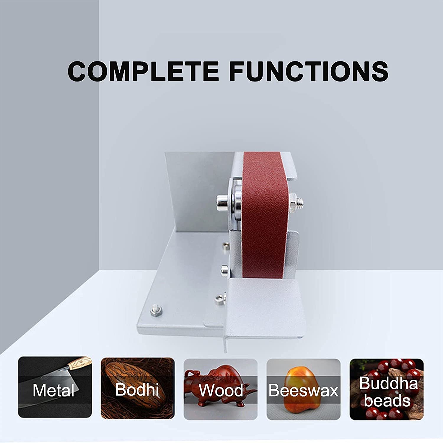 Electric Belt Sander - Mini Grinding Machine with Angle Fixer, 10 Sanding Belts | Portable Knife Sharpener & Desktop Polishing Tool (775 Color) - Perfect for DIY Projects, Woodworking, Metal Polishing & Blade Sharpening
